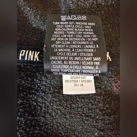 Victoria's Secret Black Hoodie with PINK Logo - Picture 6 of 7